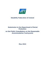 DFI Reasonable Accommodation Submission